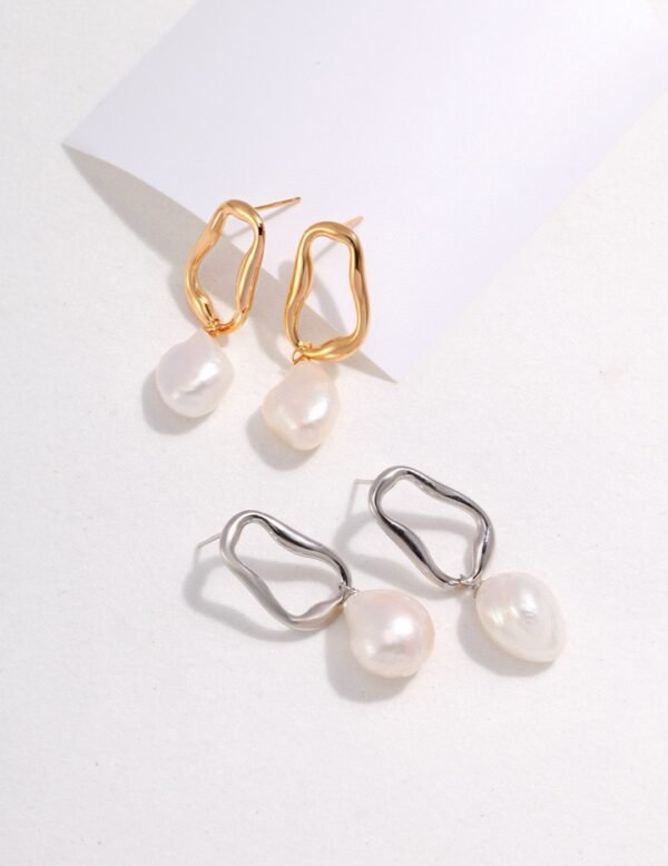 Irregular Shaped Pearl Earrings